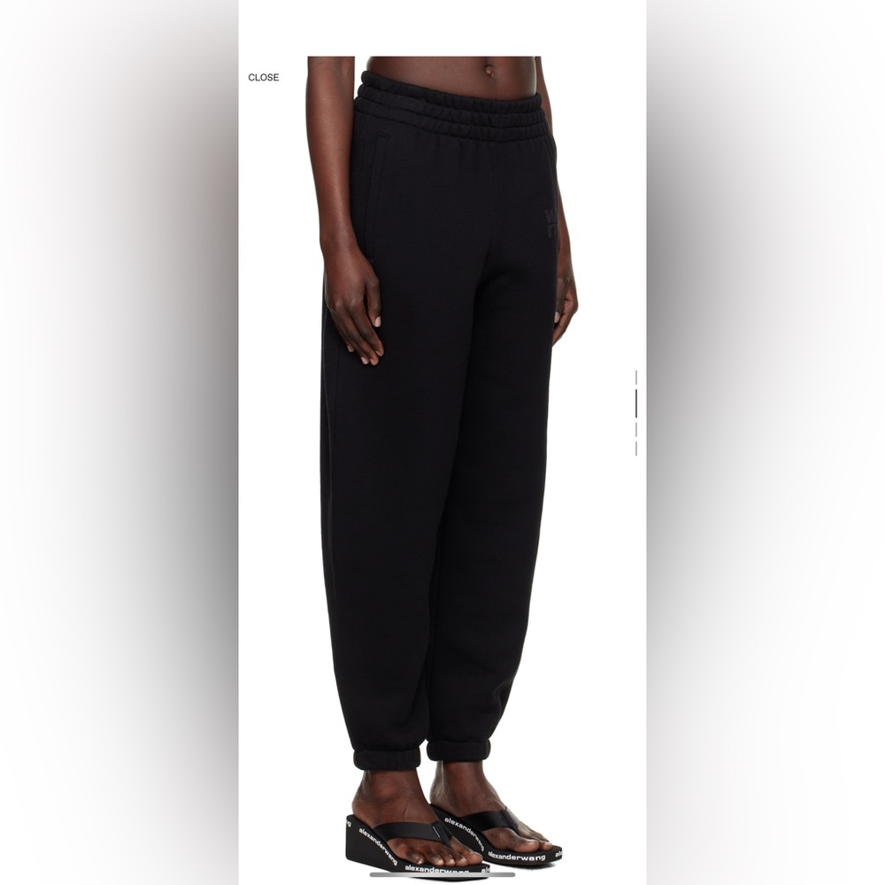 ALEXANDERWANG.T Black Puff Logo Sweatpants, Size XXS Women's Black Joggers